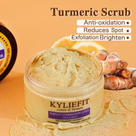 KYLIEFIT Organic Turmeric Scrub, Visibly Smoother & Whiter Skin Body Scrub That Moisturizing Nourishes Skin, for Face Body Use