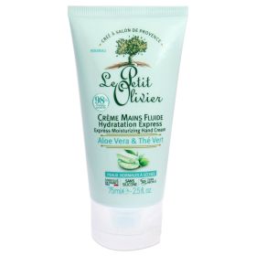 Express Moisturizing Hand Cream - Aloe Vera and Green Tea by Le Petit Olivier for Women - 2.5 oz Cream