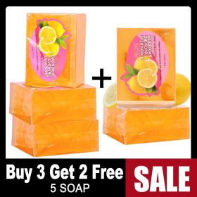 AILKE Organic Lemon Slices Soap Bar, Helps Clear Spots Breakouts and with Oily Skin Control, Face & Body Wash, For Women & Men (Smell: Buy 3 get 2 free)