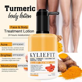 KYLIEFIT Natural Turmeric Brightening Body Lotion, Reduce Black Spots, Acne, Smooth, Skin Radiant Cream For All Skin Types (Color: 1 Bottle Lotion)