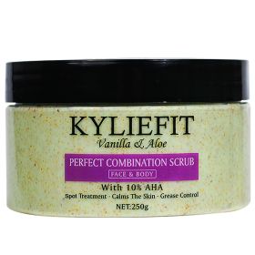 Natural Vanilla & Aloe Perfect Combination Scrub, With 10% AHA, Blemish Treatment, Calms Skin, Grease Control, For Face & Body (Color: Scrub)