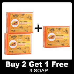 AILKE Whitening Handmade Papaya Soap, Remove Black Spots, Clean Stains, Smooth Skin, For Men And Women (Smell: Buy 2 Get 1 Free)