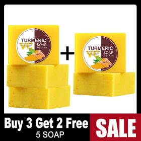 AILKE Organic Turmeric Skin Care Set, Brighten, Cleaning Skin, Reduce Acne, Exfoliation, Reduce Blemish, Improve Dull Skin (Color: Buy 3 Get 2 Free)