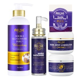 AILKE Bleaching Skin Care, With Double Glutathione, Lightening, Moisturizing, Remove Dark Spots, Melanin, Skin Glowing Face Care (Color: 5 in 1)