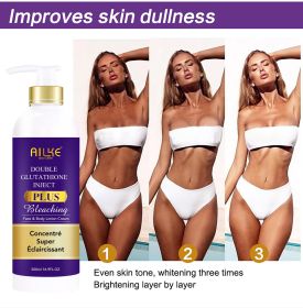 AILKE Double Glutathione PLUS Serum for Pigmentation & Stains Removal, Remove Blemishes, Brightening Skin, For Men & Women (NET WT: Lotion)