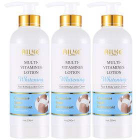 AILKE Multi-Vitamin Whitening SkinCare Kit, Reduce Black Spots, Fast Absorb, Moisturize, Clean Stains, for All Skin Types (Color: 3 Bottle Lotion)