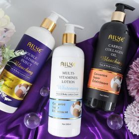 AILKE Whitening And Moisturizing Body Lotion, With Glutathione, Collagen, Vitamin C, For Face And Body Korean Skin Care Products (Color: 3 in 1 set)